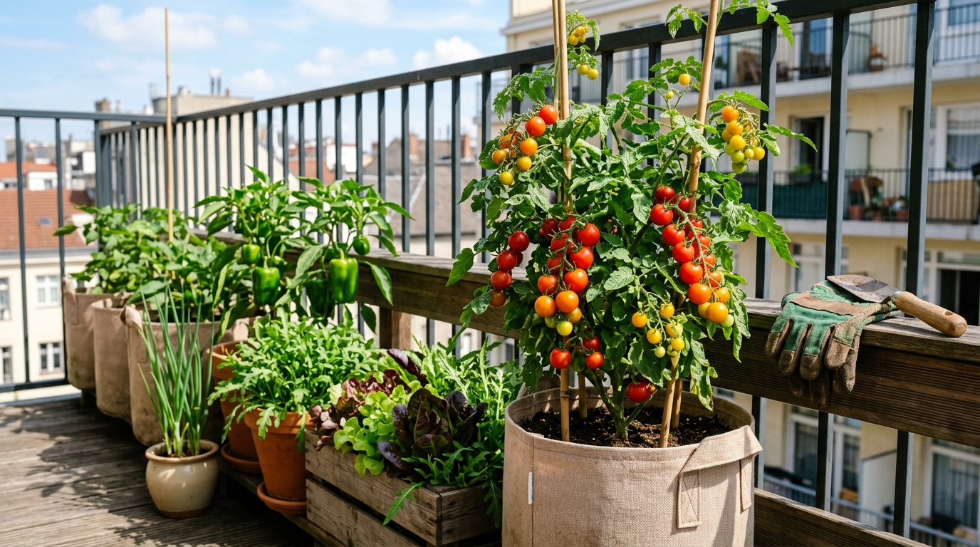 Balcony Vegetable and Salad Garden