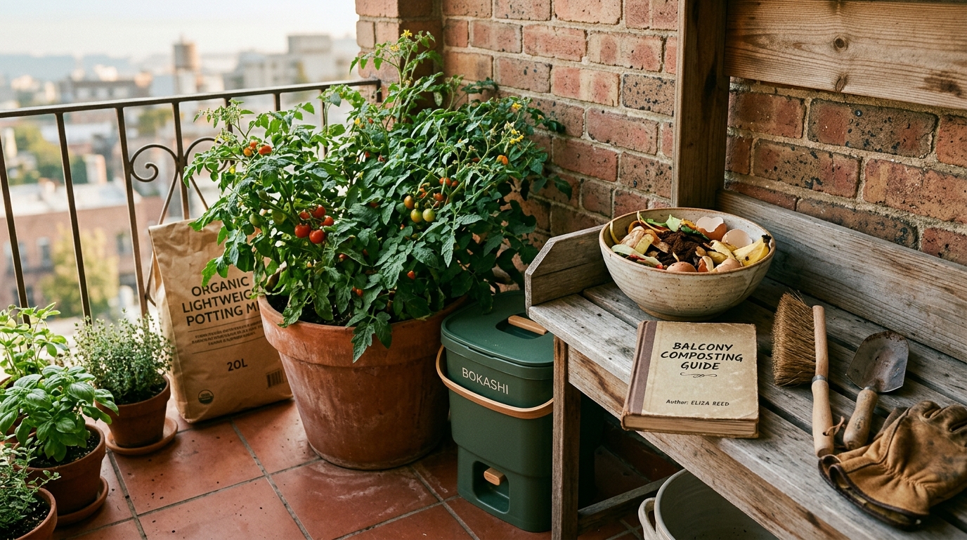Balcony composting corner