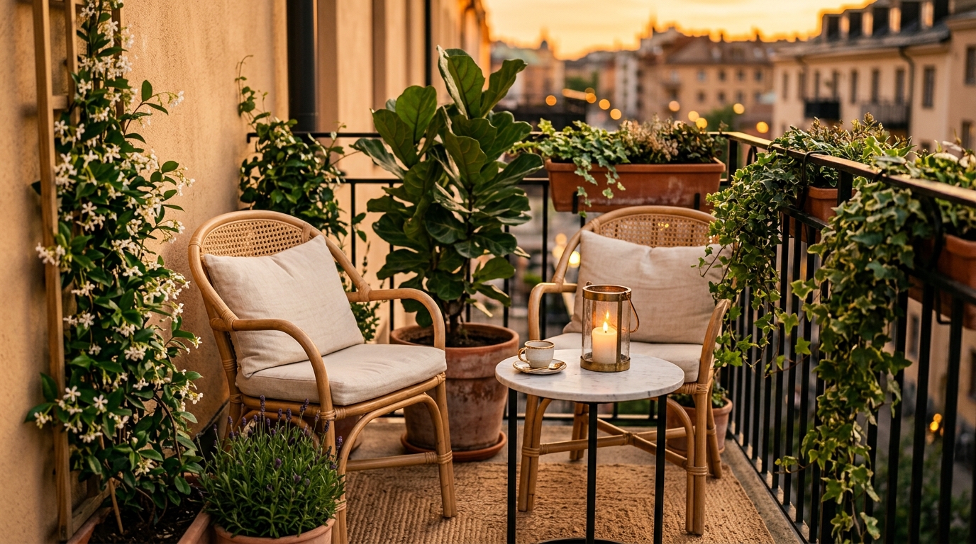 Cozy Seating Corner With Greenery