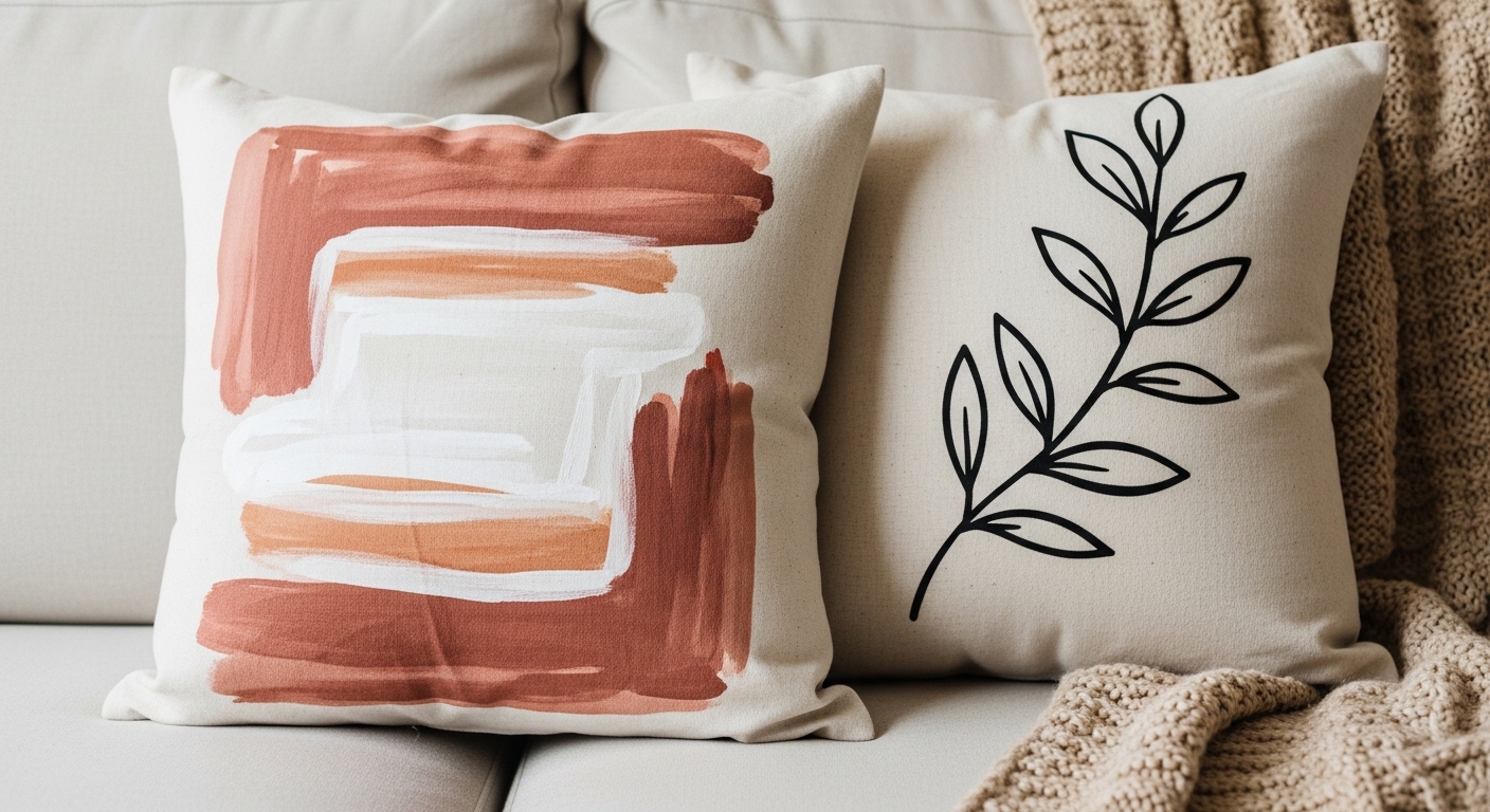 Hand-Painted Linen Pillow Covers