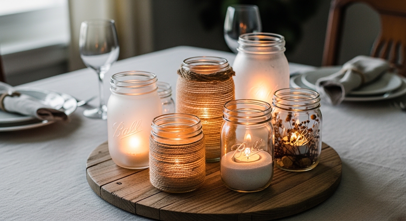 Mason Jar Candle Holders