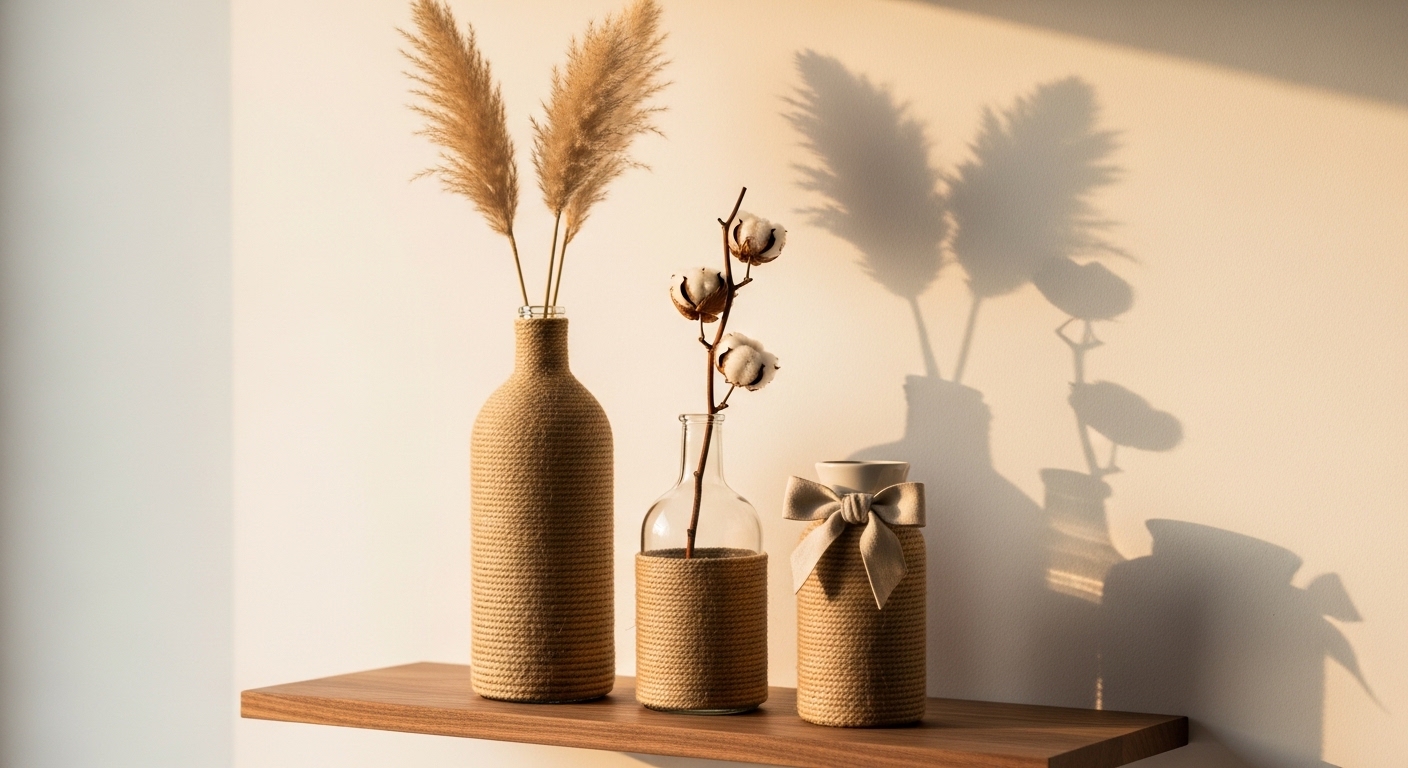 Rope-Wrapped Vases and Bottles