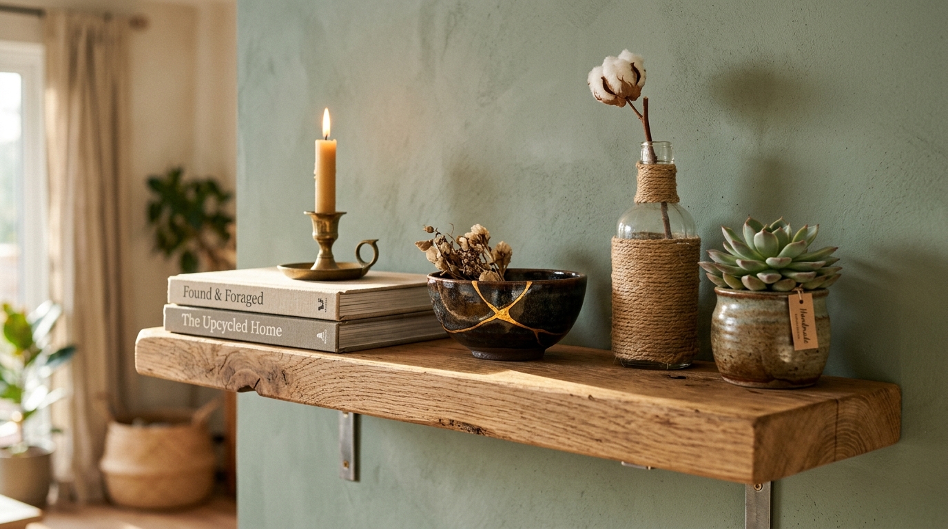 Thrifted and Upcycled Shelf