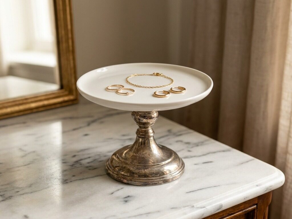 DIY Pedestal Plate Created With a Candlestick Base