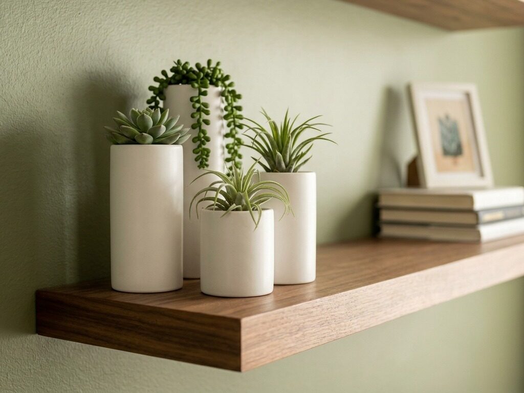 Candle holders with plants on