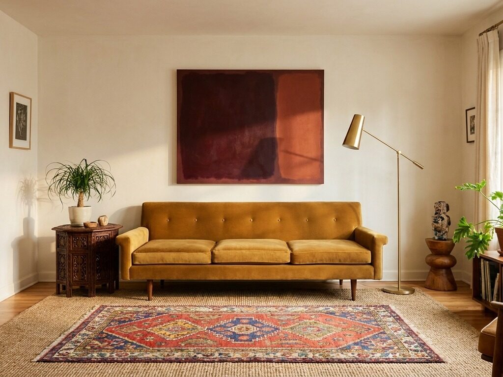 Eclectic apartment living room