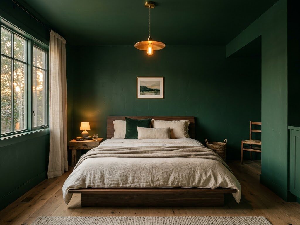 Cocoon Effect With Green Walls and Ceiling